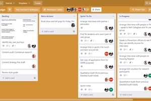 Trello board for housing needs project 